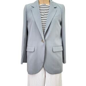 Madewell The Larsen Blazer Coat Drapeweave Oversize Twill Slate Blue size Medium